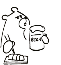 お酒を飲むくまのアニメーション