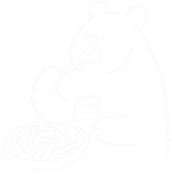 そばを食べるくまのアニメーション